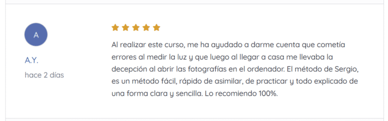 Reseña - La exposición perfecta (curso online para aprender a medir la luz)