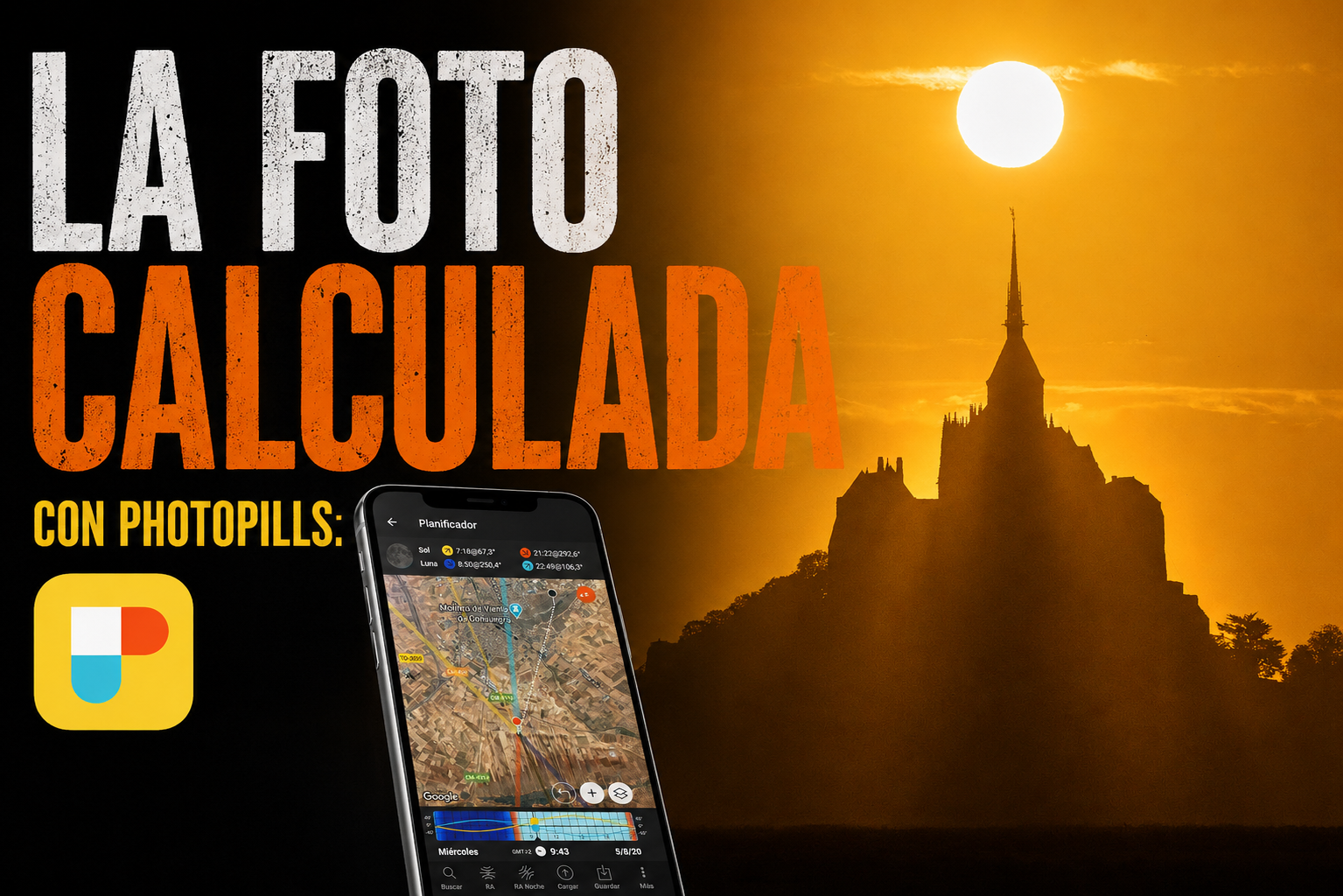 La foto calculada (con Photopills)